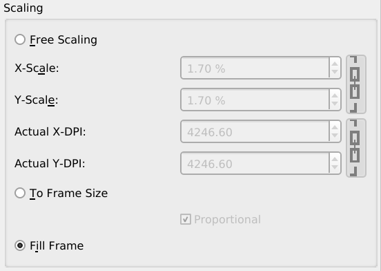 The new fill frame option